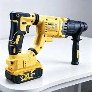 DEWALT DCH263 Cordless Brushless 20V Rotary Hammer, Applied On Concrete Drilling & Chipping For Residential And Commercial Construction Jobs, Multi-Function Mode Adjustment, Complete With Auxiliary Handle, 6.0Ah XR Battery And DCB112 Lithium Charger