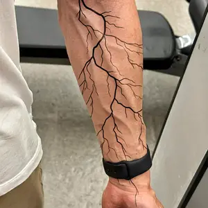 Lightning Pattern Temporary Tattoo Sticker, 1 Sheet Waterproof Temporary Tattoos Long Lasting Fake Tattoo Sticker, Body Art Sticker for Men & Women