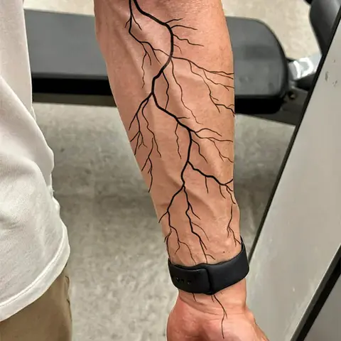 Lightning Pattern Temporary Tattoo Sticker, Tattoos Stickers, 1 Sheet Waterproof Long-Lasting Fake Tattoo, Ephemeral Tattoos, Body Art for Men & Women, Arm Temporary Tattoos