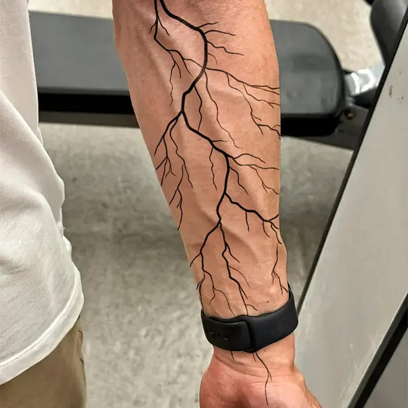 Lightning Pattern Temporary Tattoo Sticker, Tattoos Stickers, 1 Sheet Waterproof Long-Lasting Fake Tattoo, Ephemeral Tattoos, Body Art for Men & Women, Arm Temporary Tattoos