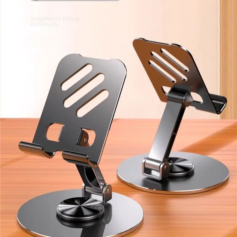 All-metal 360-degree phone holder, high-end design for lazy people, universal, suitable for live streaming and binge-watching, mechanical folding, tablet rotating
