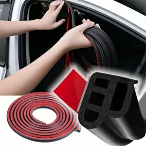 5m Double Layer Car Door Seal Strip Rubber Heat Insulation Soundproof Weather Strips with Adhesive Backing Dustproof