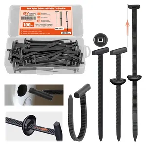100 PCS 2026 New Nylon Cable Tie, with Clear Box,-Sided Style Cable Tie, 5.91IN Extended Length Zip Tie for Car Repair (, Bumper, Trunk Liner)
