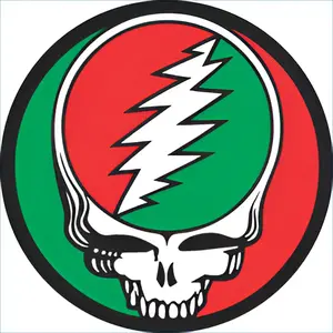 Grateful Dead - Red and Green Steal Your Face Button
