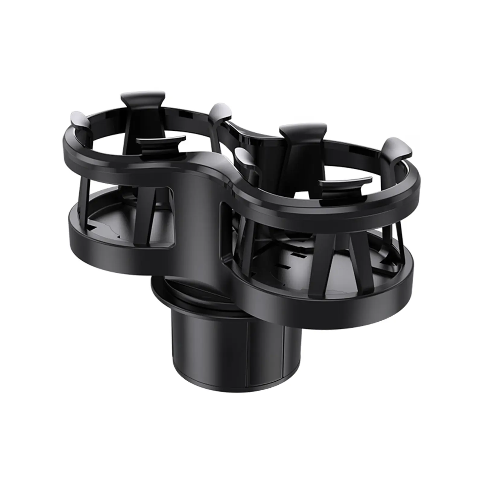XUKEY Double Hole Universal Car Drink Cup Holder Mount – Black, Removable, Front Placement