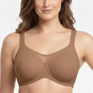HSIA Cardi Comfort Plus Size Unlined Non-Padded Underwire Smoothing Wide Strap Full Coverage Minimizer T-shirt Bra
