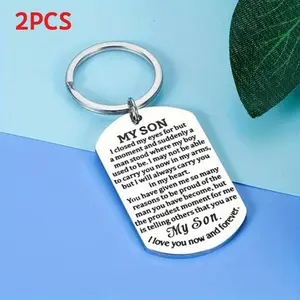 2pcs To My Son Inspirational Gifts - For Son From Mom Dad - Sweet 16th, 18th, 21st Birthday, Graduation, Christmas, Back To School Gift - For Teenagers & Young Adults - Motivational & Encouraging Gift