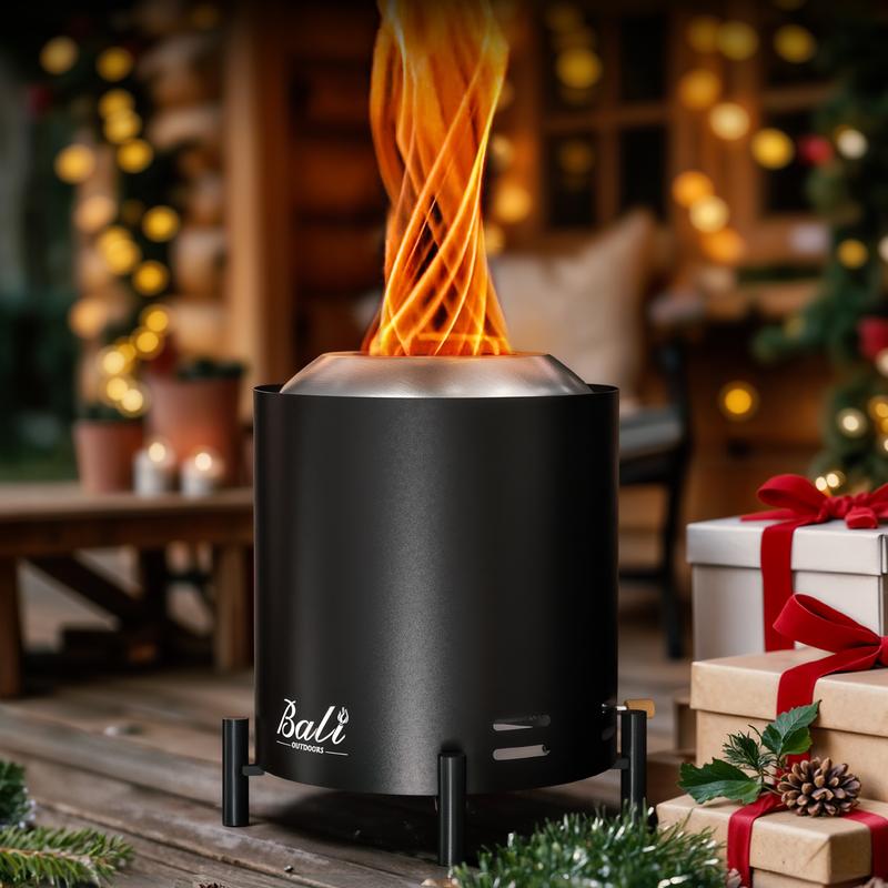 BALI OUTDOORS Smokeless Fire Pit, 6.5-Inch Turbo Flame Tabletop Fire Pit, Stainless Steel, Adjustable Flame,  with Stand and Stove Rack, Carry Bag TikTokShopBlackFriday