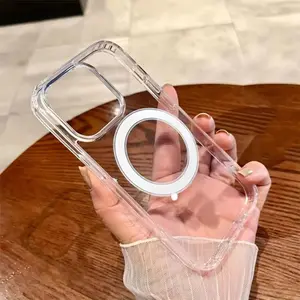 Transparent Magnetic Protection Case for iPhone X XS XR XS Max 7 8 SE2 SE3 7Plus 8Plus 17 6 15 14 13 12 11 Pro Max  Anti-fall Mobile Phone Case
