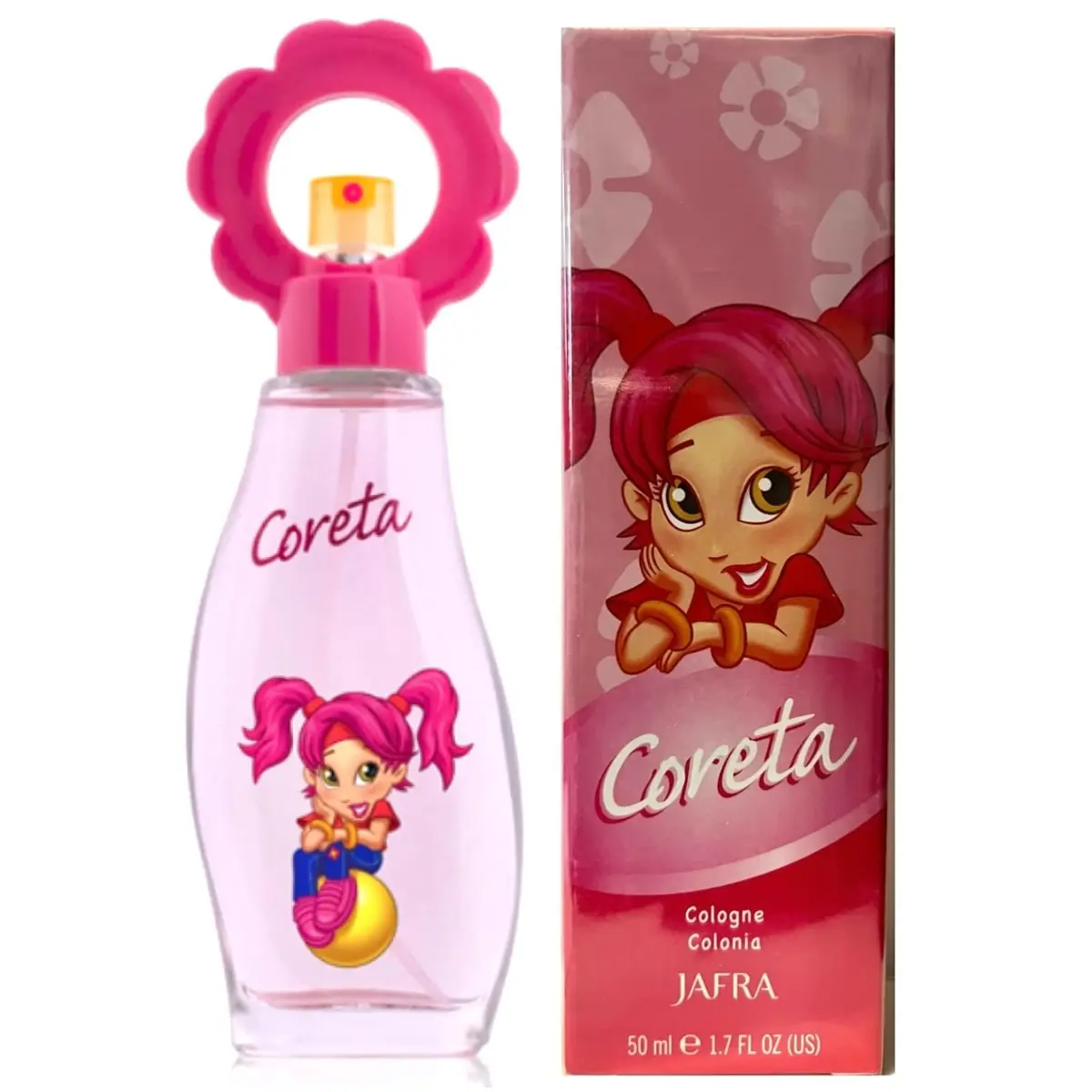 Kids CORETA ORIGINAL RED BOTTLE by Jafra Sweet Light Cologne with Musky Sandalwood & Amber Base Notes for Young Girls 50ml