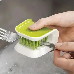 1pc, Double-Sided U-Shaped Knife and Tableware Cleaning Brush - Ideal for Forks, Spoons, and Chopsticks - Creative and Efficient Cleaning Tool for Kitchen and Dining - Perfect for Apartments, College Dorms, and Homes