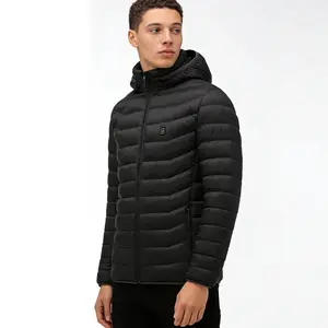 Men's 2025 Winter Warm USB Heating Jackets Thermostat Pure Color Hooded Heated Clothing Waterproof Warm Jackets for Outdoor Activities