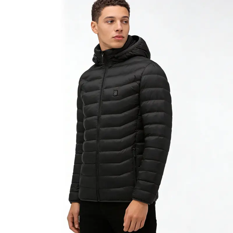 Heated Jacket for Men - Casual, Plain, Waterproof & Hooded with USB Thermostat for Winter Outdoor Activities