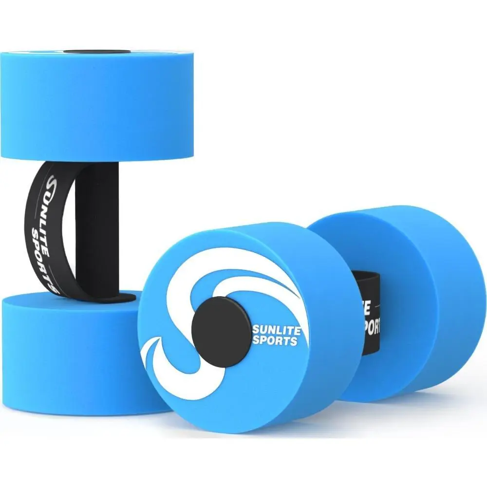 Water Weights Pool Exercise Dumbbells, Water Aerobic Equipment, High-Density EVA-Foam Dumbbell with Handle Strip, Aqua Therapy, Pool Fitness, Water Exercise, Set of 2