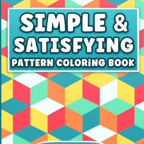 Unisex Stress Relief Coloring Book - BJB Publishing Office Art Supplies, 52 Single-Sided 8.5in x 11in 55# White Paper, 52 Calming Geometric Patterns, 108 Pages Total, Creativity Enhancement, Suitable for Teens