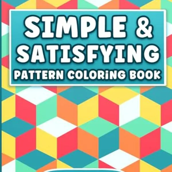 Unisex Stress Relief Coloring Book - BJB Publishing Office Art Supplies, 52 Single-Sided 8.5in x 11in 55# White Paper, 52 Calming Geometric Patterns, 108 Pages Total, Creativity Enhancement, Suitable for Teens
