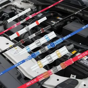 50pcs Heat Shrink Wire Connectors Electrical Crimp Terminals Waterproof Insulated Splice Kit for Car Auto Home DIY Wiring Repair Tools