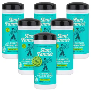 Aunt Fannie's Natural Cleaning Vinegar Wipes, Eucalyptus Scent, 35 Count (Pack of 6)
