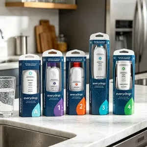 NSF Certified everydrop by Whirlpool Ice and Water Refrigerator Filter 1,2,3,4,A, EDR1RXD1,Replacement for Whirlpool,MAYTAG,KitchenAid,JENNAR,AMANA Brands Refrigerator Water Filter, Replaces W10295370A,P9WB2L,P1WB2 & P1WB2L,W11256135 & W11311161 .