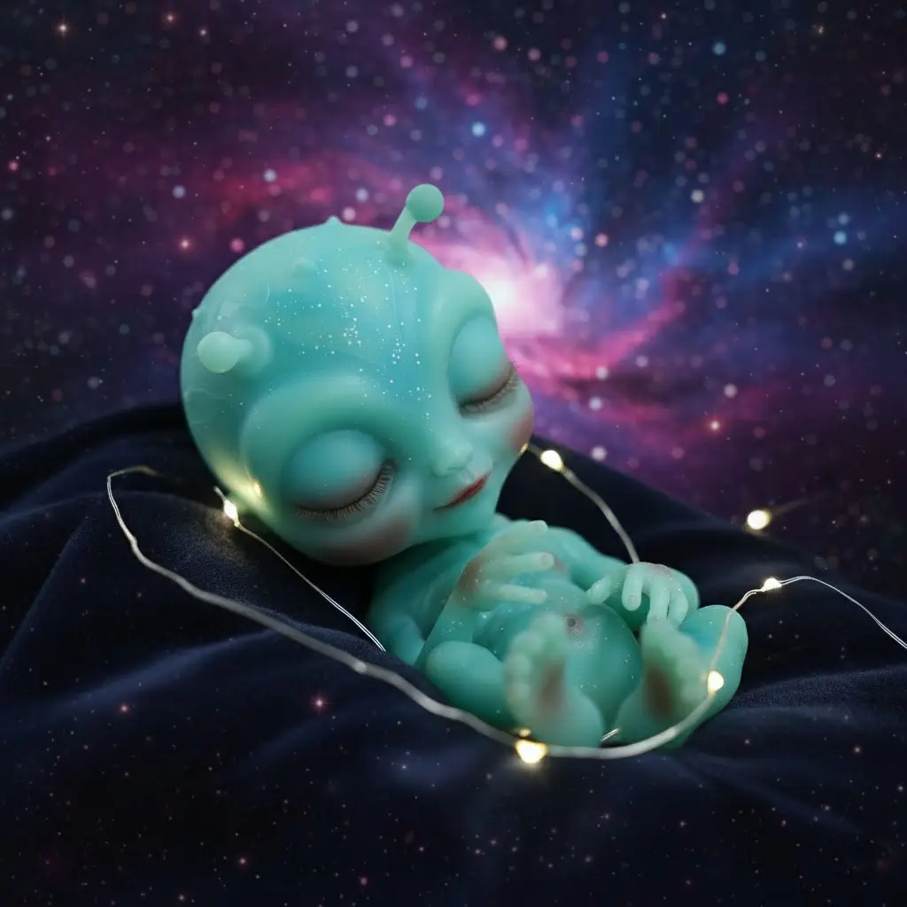 Handmade Full-Body Full Silicone Reborn Alien Novelty Toy - 9in/22cm, 600g/1.3lb Realistic Soft Squeeze Stress Relief Aid for Unisex Adults, Anxiety Relief Gifting Toy by Summerwins Homemadesquishies