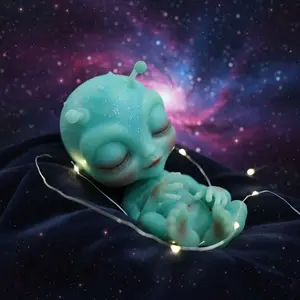 Handmade Full-Body Silicone Alien Toy - Realistic Soft Stress Relief Gift for Kids & Adults, 9inch/1.3lb Novelty Toy for Gifting summerwins