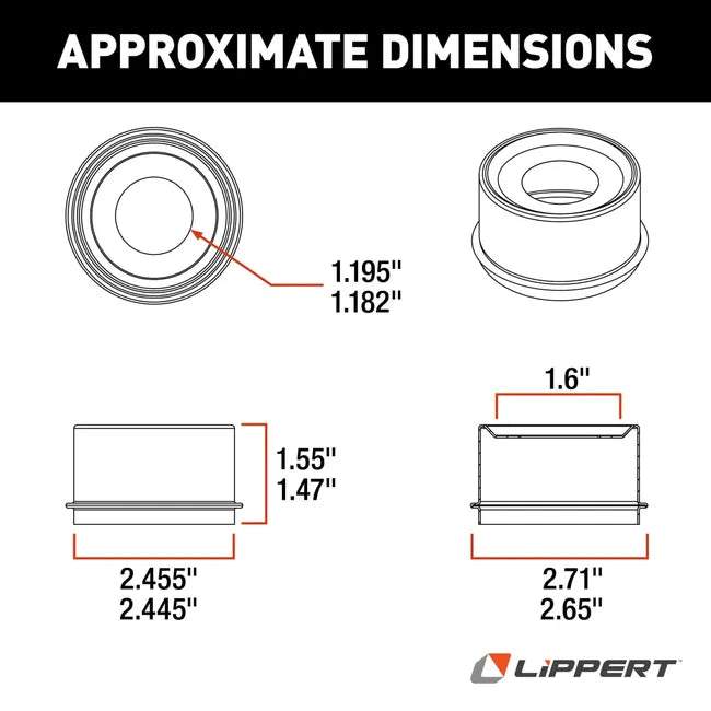 Dust Cap for Super Luber Axle Hub 5200 to 6000 Lbs