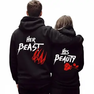 Her Beast His Beauty Couple Hoodie, Matching Outfits For Couples, Valentine Day Gifts, Couple Gifts, Anniversary Shirts, Trending Couple