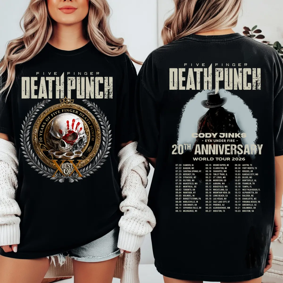 FFDP 20 Years Of Metal Legacy Shirt, Double Sided Graphic Tee, For True Rock Fans