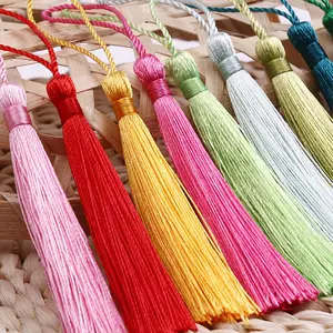 50pcs13cm Color Polyester Silk Tassels DIY Craft Bookmark Curtain Jewelry Hang Rope Fringe Trim Clothes Sewing Accessories
