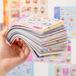 Kawaii Stickers 72sheets/pack Cute cartoon style Mixed materials Multipurpose scrapbook DIY decorative collage