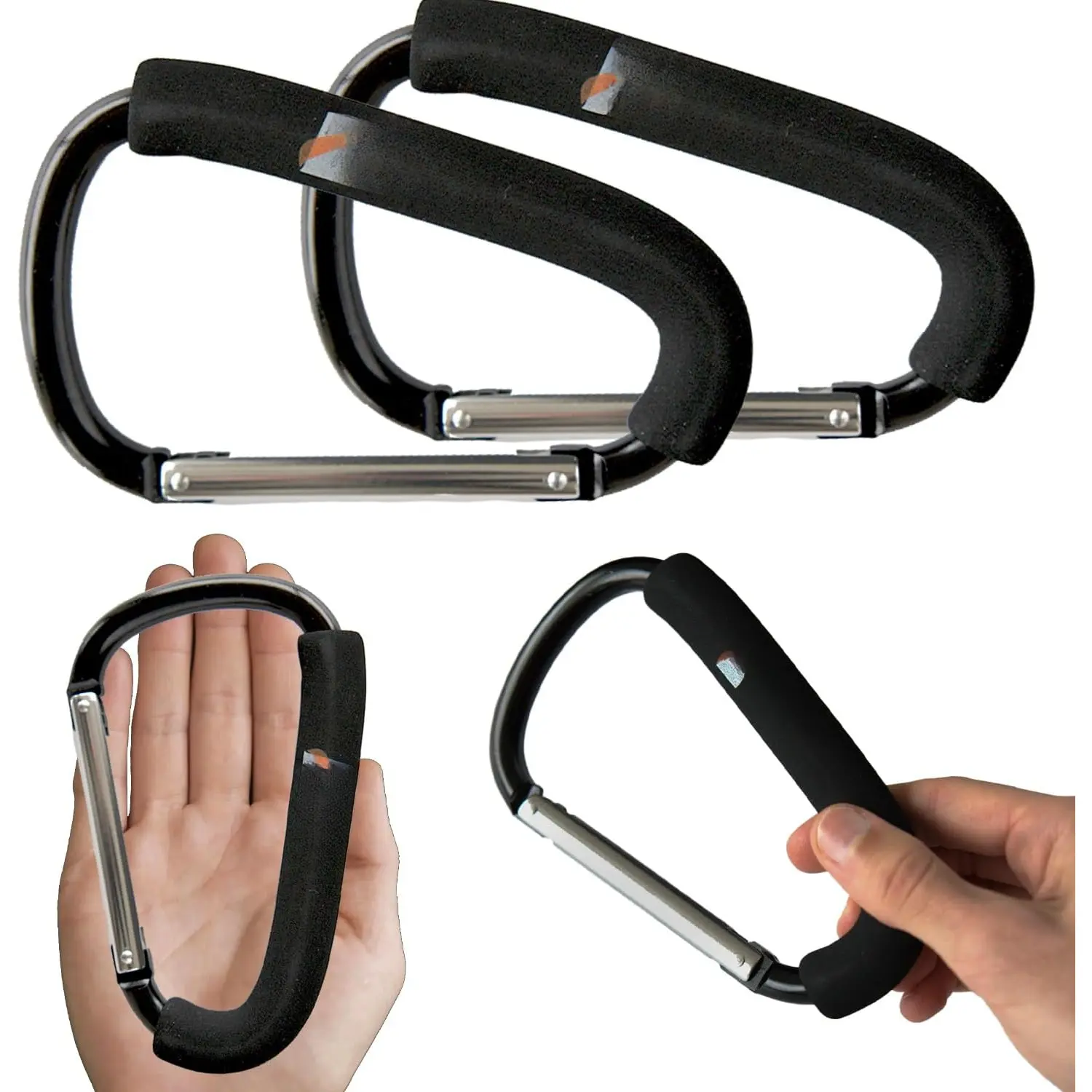 Hooks, 6.7" Large  Clip, 2 Pack Large Carabiner  Hooks for Hanging Bags and Shopping,  Accessories for Mommy