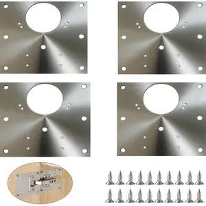 Cabinet Hinge Repair Kit - Fix Loose Cabinet Doors & Stripped Screw Holes, 4 Heavy Duty Repair Plates with Screws, Easy Installation for Kitchen Cabinets