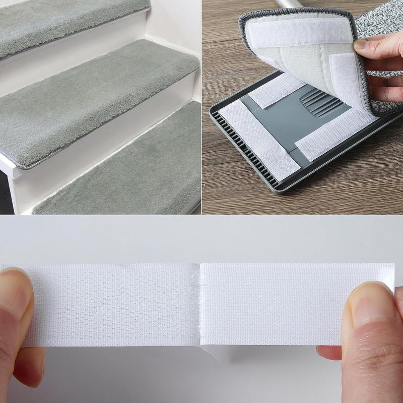 Hook and Loop Strips with Adhesive 1x4 inch Strips with Adhesive 10 Sets Strong Sticky Back Fasten Mounting Tape Instead of Holes and Screws for Home or Office Use(White)