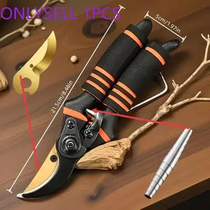 Professional Titanium Alloy Garden Shears 8.5 Inch Durable Spring, Super Sharp Rust-Resistant Steel, Non-Slip Soft Sponge Handle