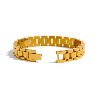 Lilly Link Bracelet – Hypoallergenic Non Tarnish Gold Plated Jewelry