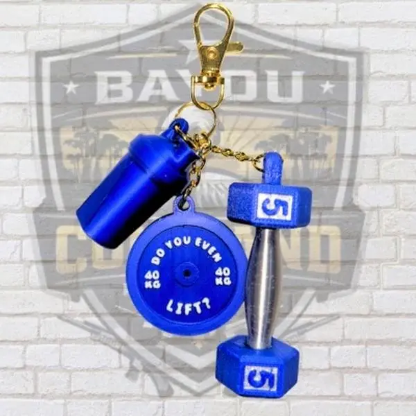 Gym-Themed Handmade Unisex Keychain with Split Ring & Durable Steel Ring, Unique Letters Design – Protein Shake Shaker & Dumbbell Motifs, "Do You Even Lift?" Message, Powerlifting Stocking Stuffer Gift for Gym Bros
