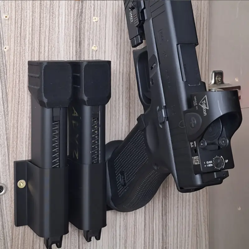 1pc Wall-Mounted Airsoft Gun & Magazine Holder - Display Stand & Organizer for AEG/GBB Rifles, Mount for Shooting Enthusiasts/Military Simulation Gear, Tactical Equipment, Ideal for Halloween & Christmas Decor