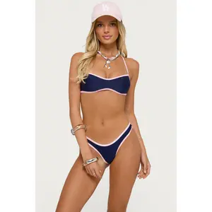 Kina Contrast Halter Bandeau Bikini Top