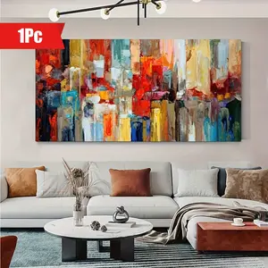 1 Piece Large Colorful Canvas Print Wall Painting, Modern Art Hd Wall Art Gift, Bedroom, Office, Living Room, Cafe, Bar, Wall Decor, Home And Dorm Decor Wooden Frame - Thickness 1.5 Inch
