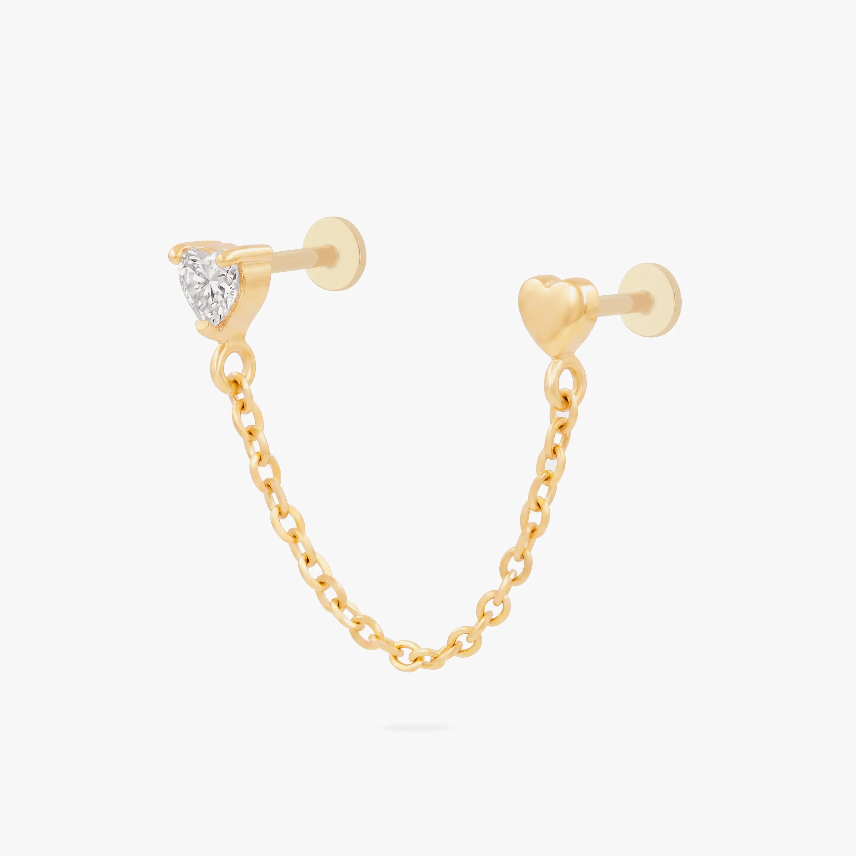 Studs Chained Heart Flatbacks