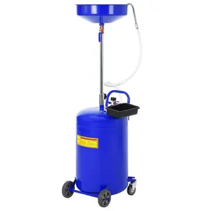 Garvee 20 Gallon Waste Oil Drain Tank, Portable Oil Drain Container, Air Operated Drainer, Fluid Fuel Transfer Drainage, Adjustable Funnel Height with Wheel &15'' Premium Bowl and a Toolbox