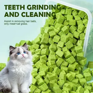 60g 2.12oz Cat Grass Treats for Indoor Cats, Freezed Dried Cat Grass Teething Stick Snacks for Cats, Edible Feline Chew Toys for Hairball removal Control and Oral Health cat grass treat hairball control snack stick hair ball