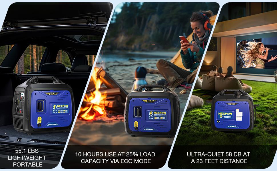 3500W Portable Inverter Generator, Dual Fuel Super Quiet Generator, Eco-Mode Feature, Parallel Capability, EPA Compliant, Lightweight for Backup Home & Camping 4 stars out of 387 reviews (4.0)| 387 ratings 3500W Portable Inverter Generator, Dual Fuel Super Quiet Generator, Eco-Mode Feature, Parallel Capability, EPA Compliant, Lightweight for Backup Home & Camping 4 stars out of 387 reviews (4.0)| 387 ratings