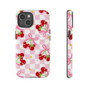 Cherry Phone Case, Minnie Cherries Phone Case for fan, gift for her, Mouse Valentines Gift for Girlfriend
