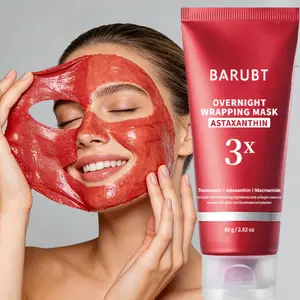 Nighttime Brightening Mask, 3x Astaxanthin Fades Dark Spots & Yellowing, Brightens Moisturizes Antioxidant, Peel-Off Mask