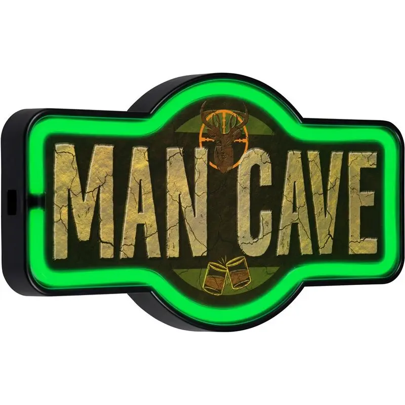 American Vintage Sign Co. Man Cave Marquee Rope Neon Sign, Classic Vintage-Inspired Wall Plaque with Precut Slots, Home Decor Gift with Print & Box