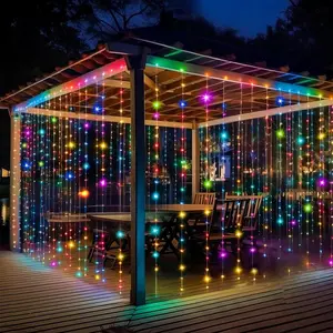 Ip65 Waterproof LED Curtain Light with Remote Control, LED Star Light, 8 Modes USB Powered Holiday String Lights for Christmas & Halloween Decor, Indoor & Outdoor Romantic Lighting, Party Led Lights