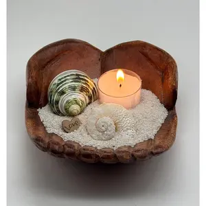 Beach-Themed Tea Light Candle Holder with Seashells DIY Coastal Home Decor