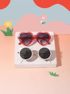 Cute Heart-Shaped Frame Glasses for Kids Ages 4-8, Casual Fashion Eyewear, Lightweight Durable, Perfect for Daily & Parties