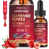 Trawecual Liposomal Cayenne Pepper Drops | 15-in-1 with Berberine, D3+K2, Turmeric & Beet Root | Boosts Metabolism, Energy & Circulation - Fast Absorption 30ml